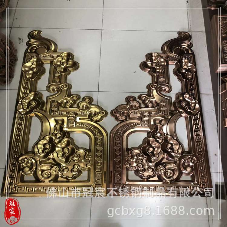 不锈钢镀铜门花 仿铜红古铜门花配件 别墅大门装饰 80*80方星