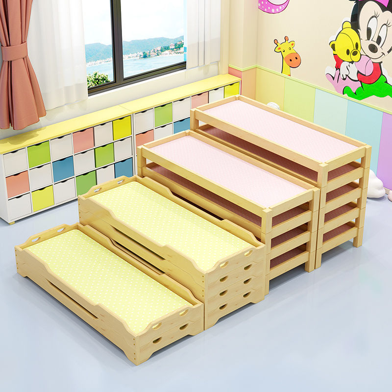 幼儿园床午睡床托管班小学生包邮实木木质叠叠专用跨境一件批发