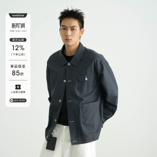 简约复古休闲宽松翻领外套男女 夹克 AWT25AW 暗格多口袋酵洗工装