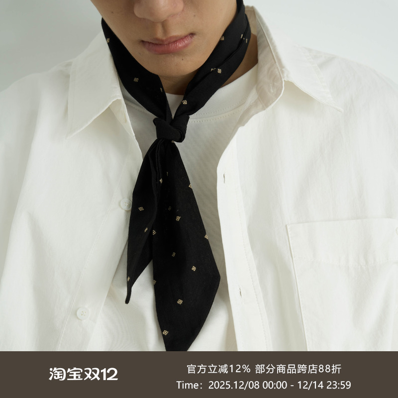 AWT25AW  菱形小碎花百搭丝巾 优雅感易穿戴领巾 男女同款