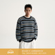 AWT25AW 「24S精梳棉纱」简约宽松慵懒针织条纹撞色毛衣男女同款
