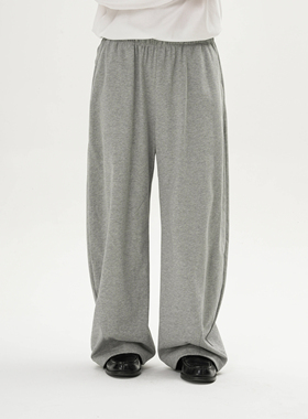 AWT25AW 结构剪裁侧边弧形卫裤 简约休闲百搭通勤针织长裤男女