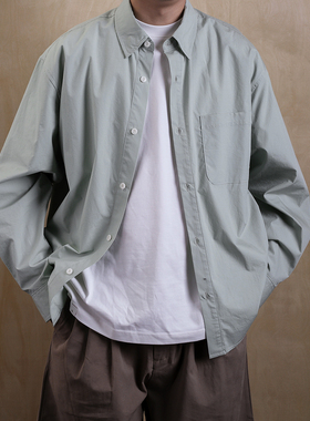 AWT24AW 高密度洗水棉 简约宽松休闲日常通勤 纯色长袖衬衫男女