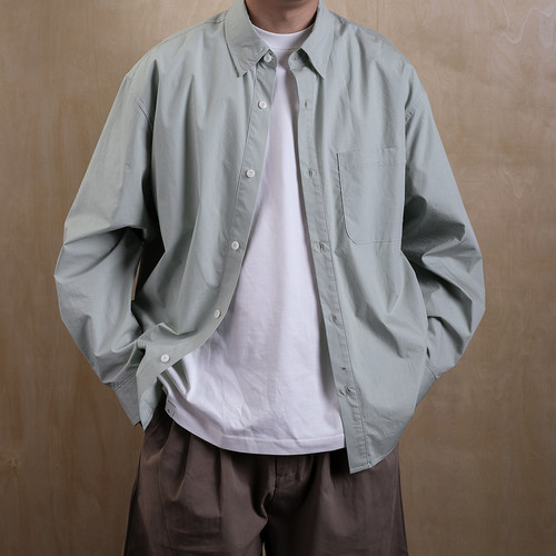 洗水棉宽松多色长袖衬衫