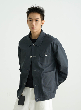 AWT25AW 暗格多口袋酵洗工装夹克 简约复古休闲宽松翻领外套男女