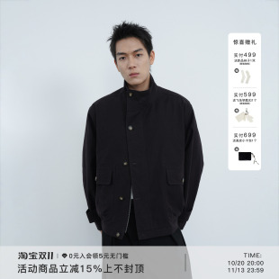AWT26AW〔斗篷领弯刀袖夹克〕秋冬立领外套男女日系短款工装夹克