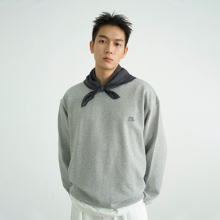 AWT25AW 简约基础宽松手写印花圆领卫衣男女 320G精梳棉毛圈