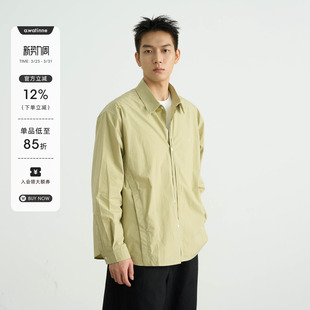 衬衫 简约舒适休闲宽松多色长袖 男女 活页叠襟设计 AWT25AW