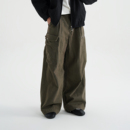 AWT25AW 拼贴设计拉链多口袋 洗水工装直筒休闲长裤