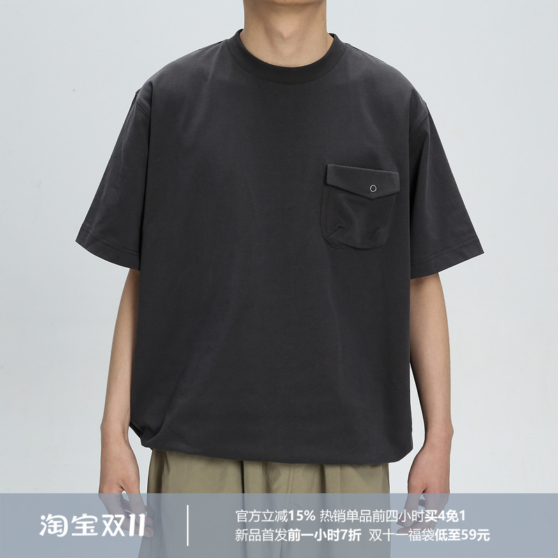 AWT短袖日系宽松可调节下摆T恤