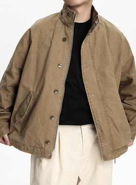 AWT24SS复古做旧水洗竹节肌理M51夹克 vintage感宽松工装外套男女