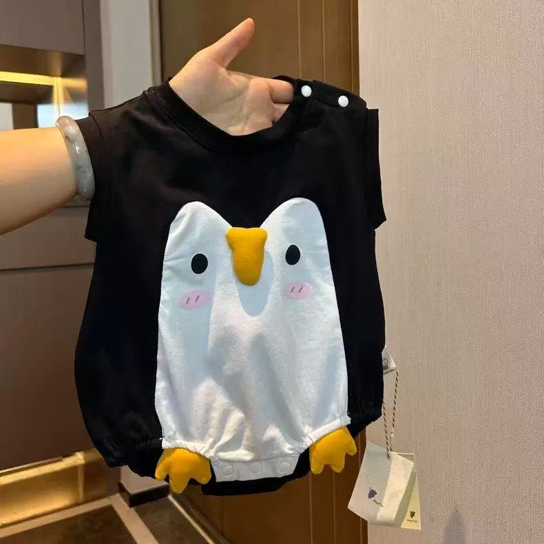 无袖可爱超萌企鹅连体衣婴幼儿