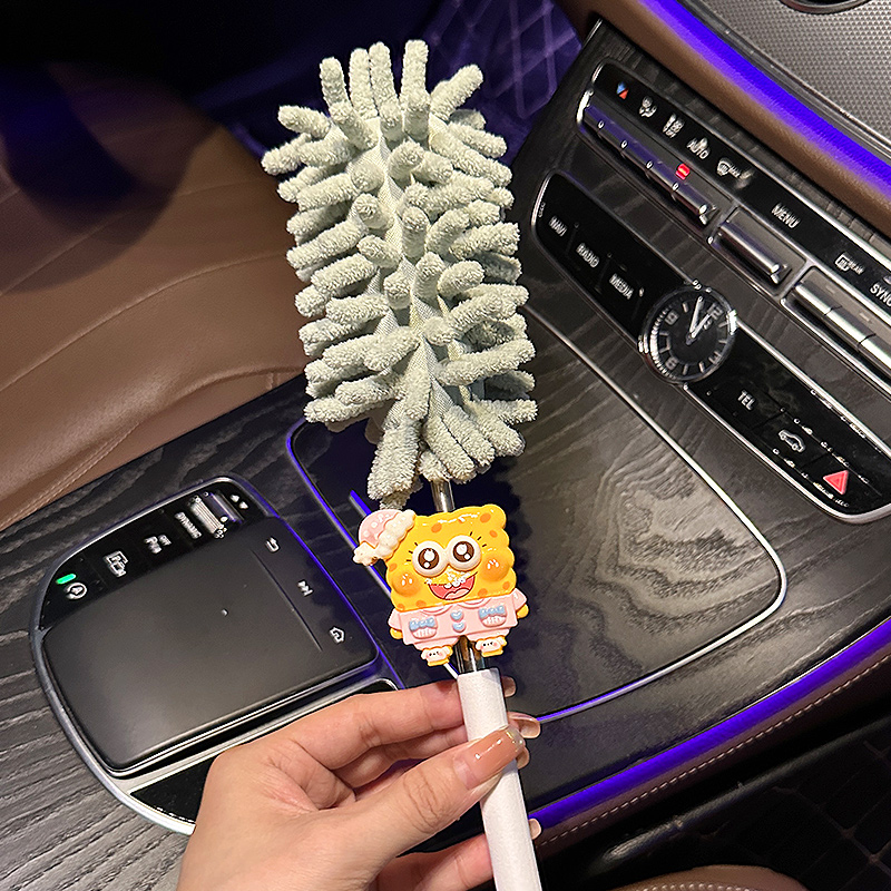 海绵宝宝车载除尘毛掸子汽车专用可伸缩软毛车刷车内除灰清洁神器