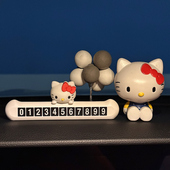 HelloKitty挪车电话牌车载临时停车号码 牌移车牌车内饰品摆件可爱