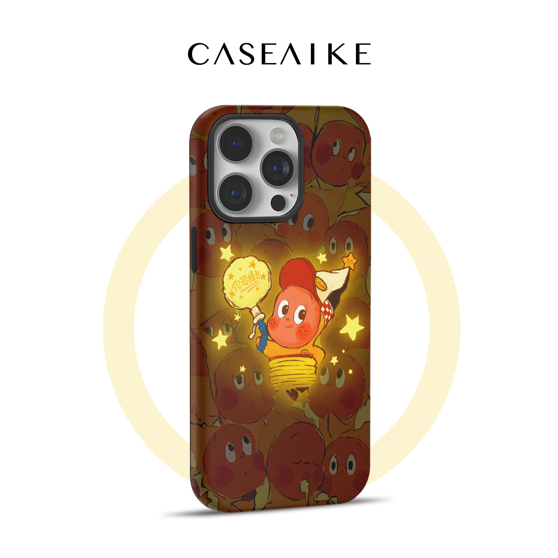 发光星星人 适用苹果16pro手机壳磁吸iPhone15女款14plus超火13promax可爱卡通12菲林壳二合一x/xm防摔保护套