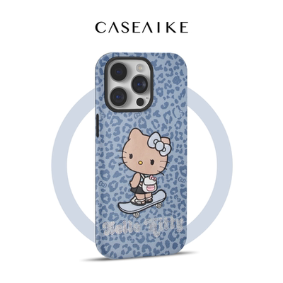 适用于苹果16promax手机壳磁吸iPhone15豹纹滑板Kitty猫17promax卡通13/14菲林壳二合一12/11新款x防摔保护套