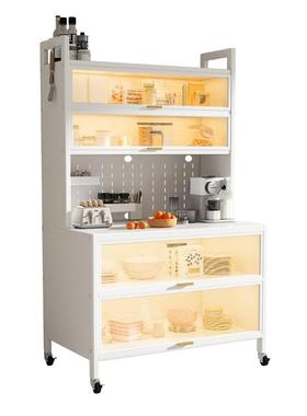 厨房纳0989u物架餐边收柜落置地多层微储波炉烤箱收纳架多功能物