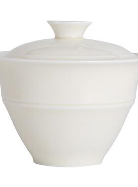 节KL-04170云盖碗羊脂白瓷二盖碗才单玉个家杯用陶瓷小号泡茶碗茶