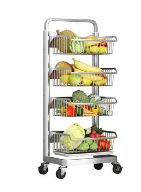 物太M510、M5空铝落地多层厨房橱篮柜蔬菜置架带轮可移果动蔬锅架