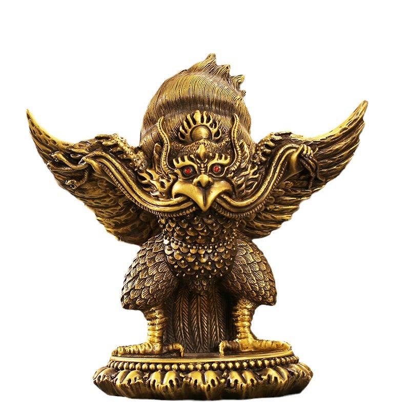 《大鹏展翅》金翅大鹏鸟全铜摆件公司开业办公室桌面客厅铜装饰品图片