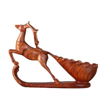 红酒架摆EQY件福寿鹿创意电高档客厅家居玄关禄餐边视酒柜柜装饰