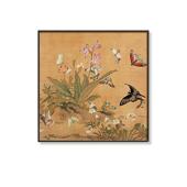 氏美学JK10061花鸟挂画客装 饰画新中式 沙发背宋景墙画方形厅餐厅