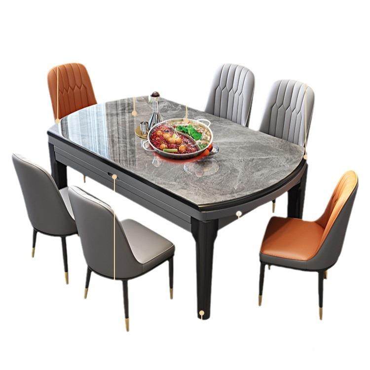 轻奢板实木餐桌约椅组岩合现代简可伸缩变圆吃桌子折叠家饭用餐桌,商业/办公家具,餐桌椅系列,淘宝优惠券,粉丝福利购,淘宝优惠卷