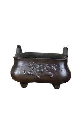 古仿玩杂项收藏耳古老铜宣字薰炉四大神兽铜香炉四足双香132炉摆