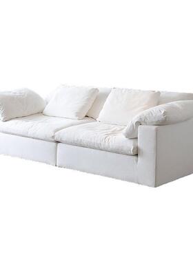 clWJY0145oud沙发设计师艺奶油侘风羽云绒模块亚麻寂布沙发组合