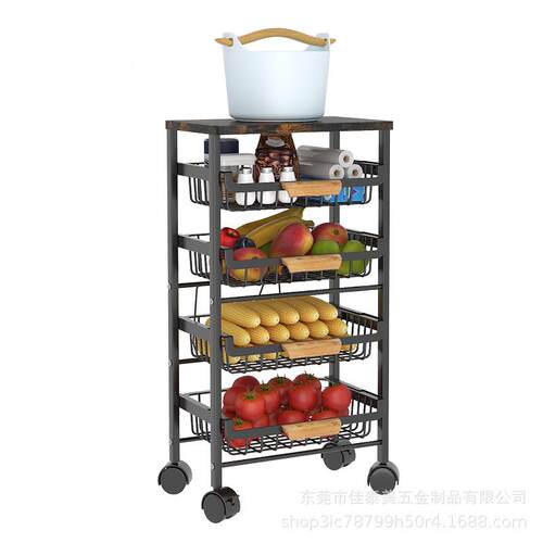 厨房菜蔬置落地拉Z-TC2104式多抽层收纳篮家用放蔬果调料用品沥物