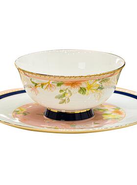 德合镇高档骨餐瓷具碗盘套装家Z1204用轻奢金边碗筷子景组全套送