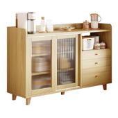 日式 边柜靠收墙一体木色客厅茶49843水柜厨房置餐物斗柜纳柜实子