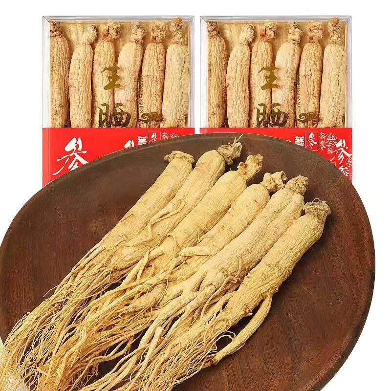 6-3LMS年干长白1山林下人参化山参中老年白参农产品生晒野参盒装