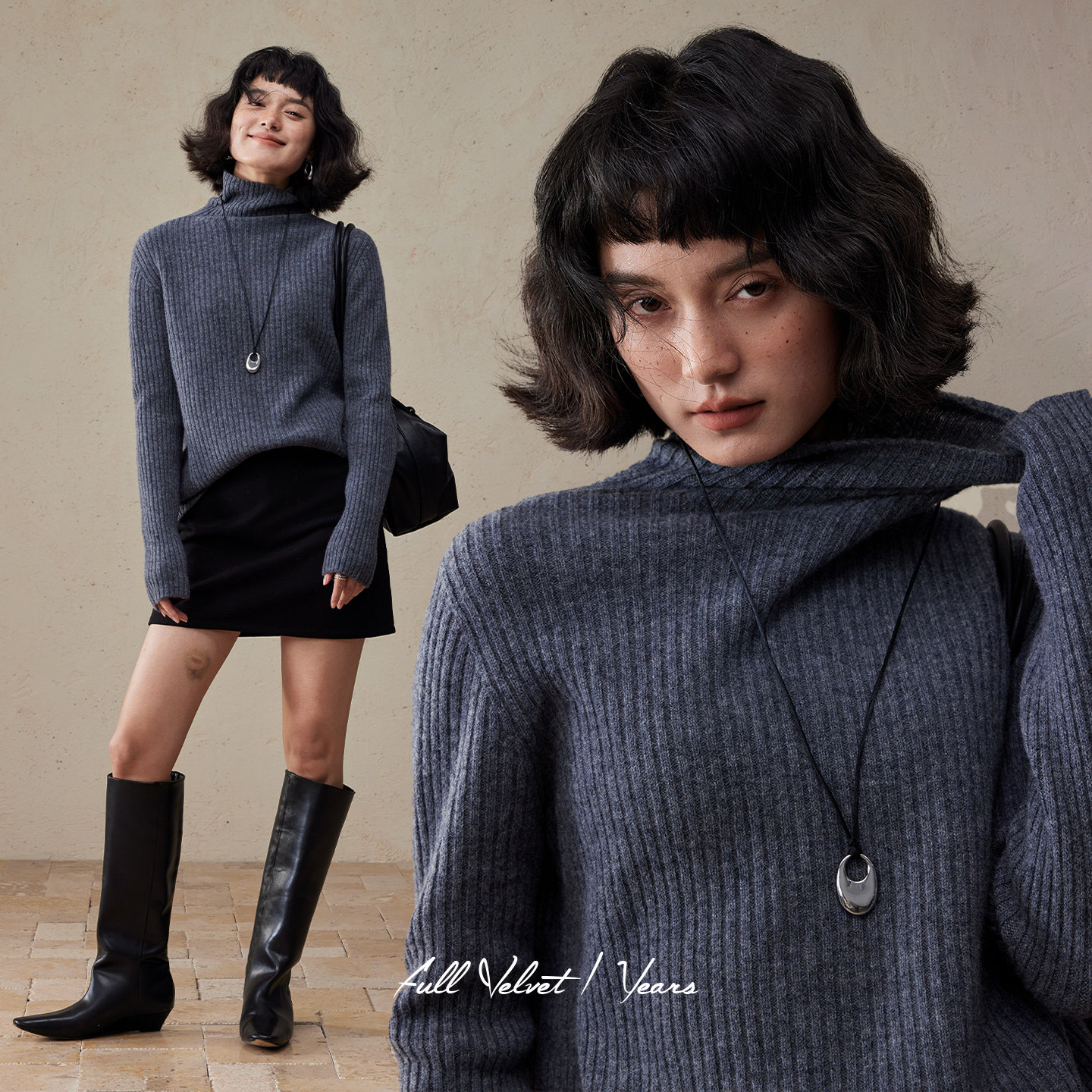 【卓越万能搭】坑条显瘦宽松高领保暖加厚针织打底衫女冬内搭毛衣,女装/女士精品,毛衣,淘宝优惠券,粉丝福利购,淘宝优惠卷