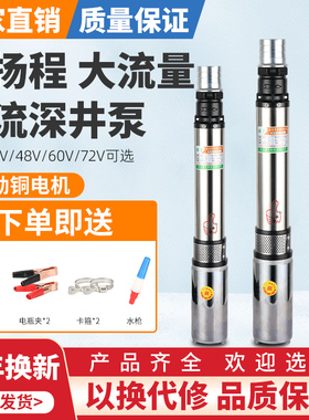 澜予直流深井潜水泵12V24v48v60v72V高扬程电动车电瓶车抽水