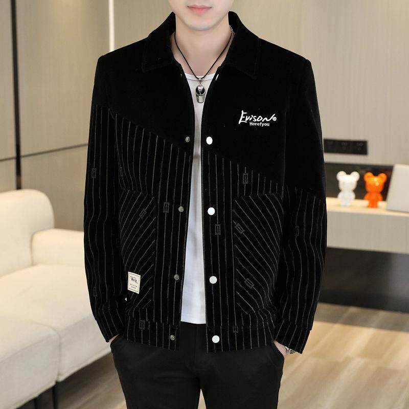 春季痞帅外套男士春秋冬款潮牌时尚2023新款潮流休闲夹克男款春装