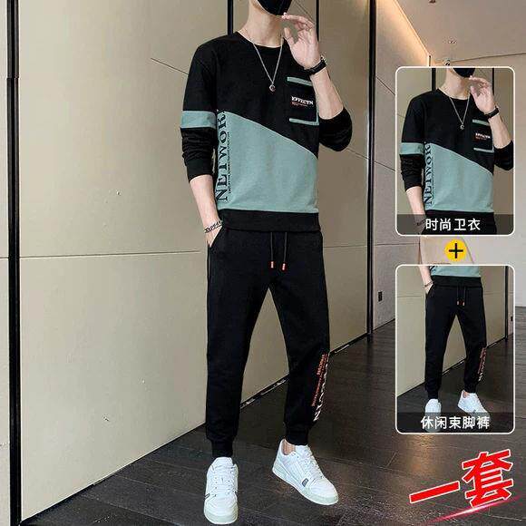 休闲运动套装男士春秋季一整套长袖长裤男装一套搭配帅气卫衣外套