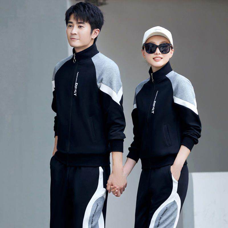 运动套装男春秋2023韩版情侣三件套休闲秋装卫衣运动装女跑步
