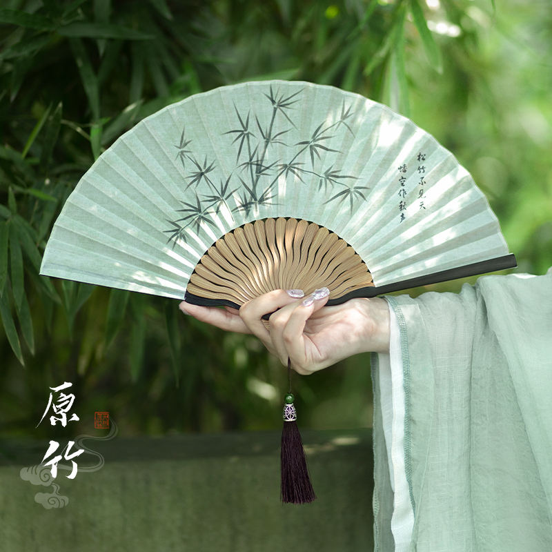 扇子折扇夏天便携折叠扇古风新中式汉服舞蹈扇中国风竹扇男女款式