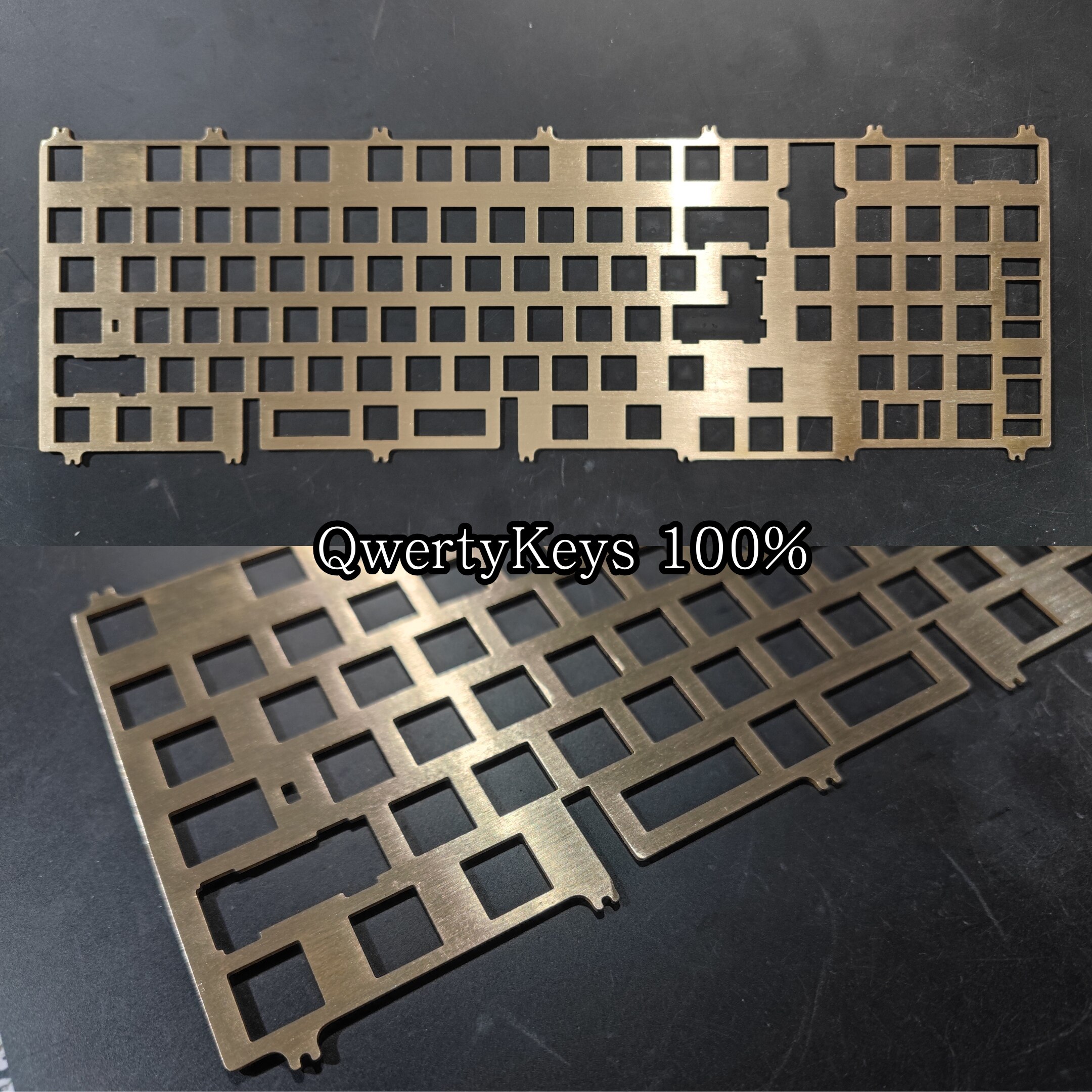 QWERTYKEYS 100% 기계식 키보드 포지셔닝 플레이트 맞춤형 키보드 키트 황동 강철 고정 알루미늄 고정