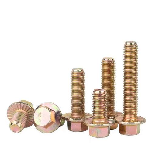 10.9级镀彩锌法兰栓M14m16*1.5x35X120细牙六角头法兰螺栓GB5789