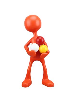 现代创意橙色托球人物摆房样板办公件室0686书房客电视柜家居装饰