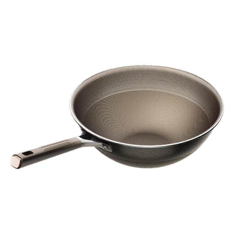 新款双面钛锅家钛盾不粘锅用炒菜通锅锅有钛平底炒电磁炉燃气灶用