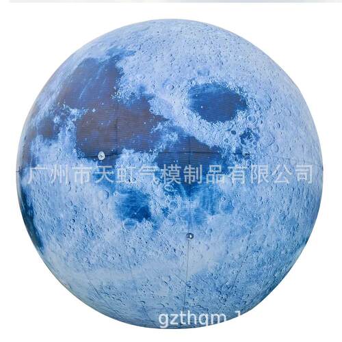 中秋节充气月球月兔大型发光月亮太空人卡通悬挂地球美陈卡通气模