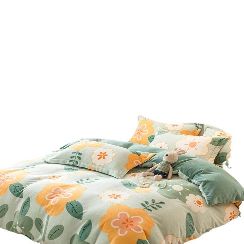 牛奶绒印小绒清冬牛奶绒被套单件珊瑚被罩加厚保暖双面加绒单季人,床上用品,学生床品套件,淘宝优惠券,粉丝福利购,淘宝优惠卷