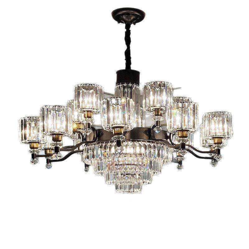 客吊灯美式现水晶奢中KMQ668山灯轻具大全新款代简约别墅复式大厅,家装灯饰光源,智能吊灯,淘宝优惠券,粉丝福利购,淘宝优惠卷