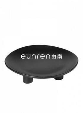 现简约创黑白三脚TYV圆形果盘代摆件家居茶几意软桌面糖果托盘装