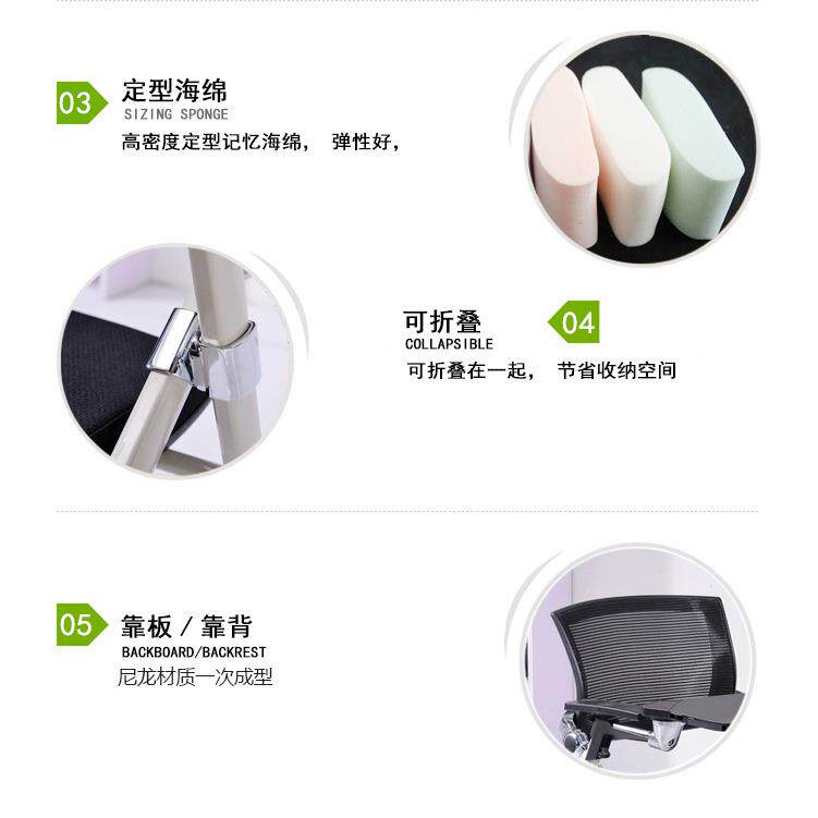 培训椅带写字板办公室会议椅铝合金电脑椅折叠椅子机购洽谈可旋转