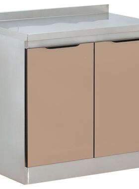 简易不锈经钢橱柜厨房水槽整体厨柜租组柜装碗柜家用济87148型房