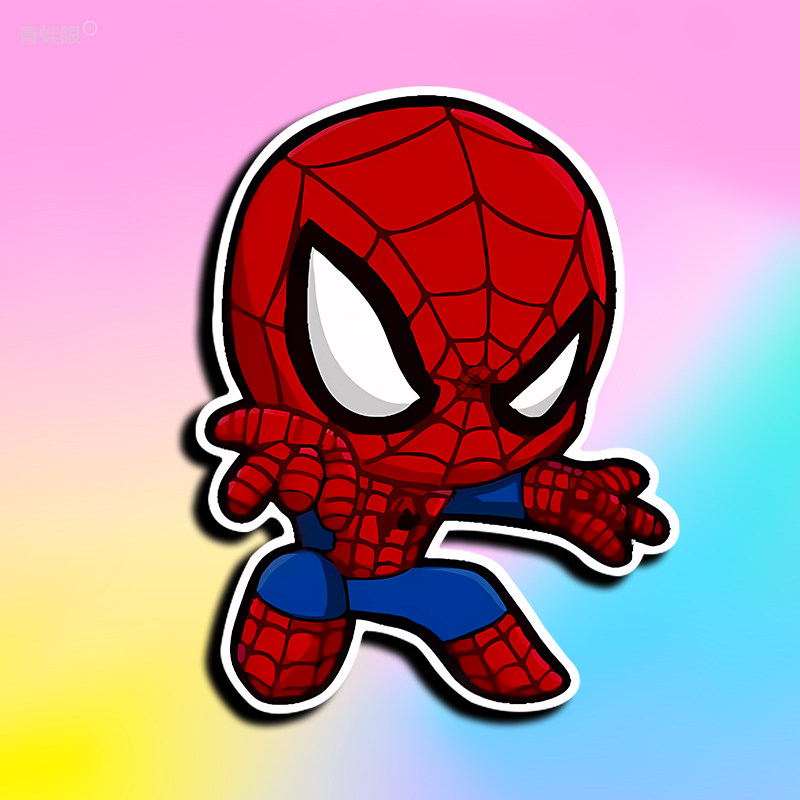 汽车贴纸蜘蛛侠漫威英雄车贴电动车机车尾箱头盔电脑防水反光贴膜